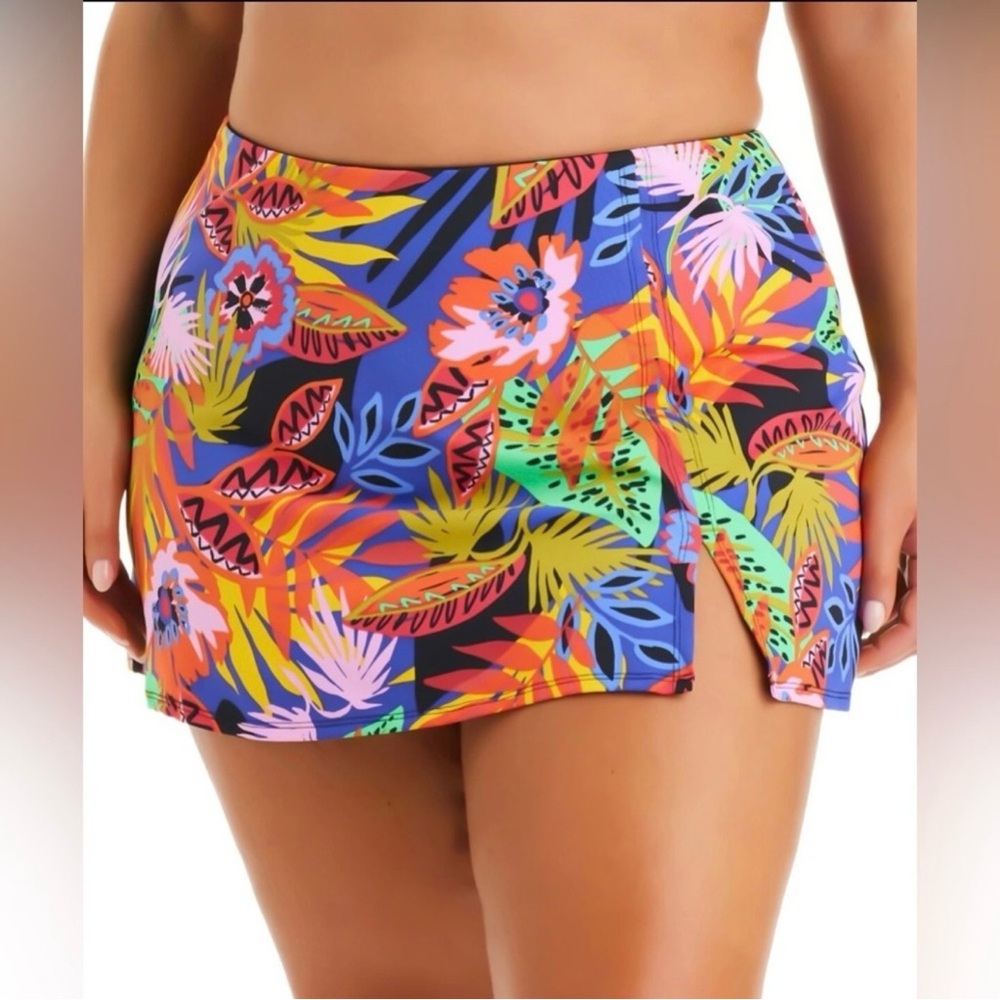 Bleu by Rod Beattie Women’s Night Safari Skirted Swim Bottoms Size 20W